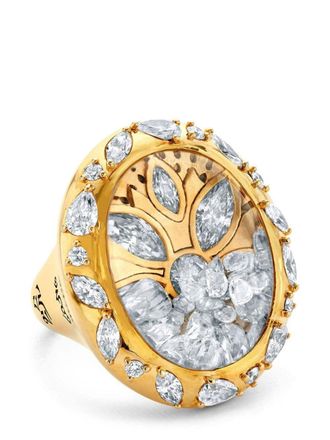 Buddha Mama 20kt yellow gold Lotus diamond ring