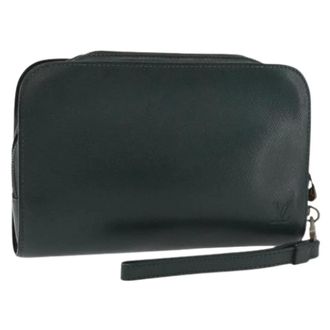 Louis Vuitton Pre-owned Clutches, female, Green, Size: ONE SIZE Pre-owned Taiga Leather Clutch Bag