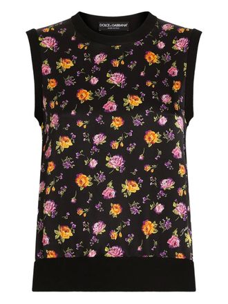 Dolce & Gabbana floral tank top - Black