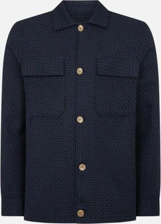 Remus Uomo Mens Remus Uomo Textured Overshirt 78 Navy - Size: 38/Regular