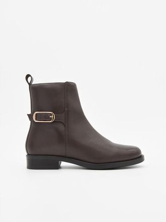 Purapiel platte enkellaars Bro4 bruin