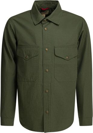 Manifattura Ceccarelli Country Ripstop-Texture Flap-Pocket Shirt - Heren - Casual Overhemden - Groen - L - Katoen - Overhemden