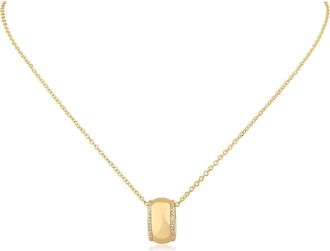 Kenneth Jay Lane Pav&eacute; Cubic Zirconia Ring Pendant Necklace in Gold Plated at Nordstrom