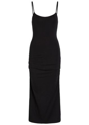 Toteme Draped Jersey Midi Dress - Black - Xxs (UK4 / Xxs)