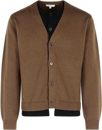 J.W.Anderson J. W. Anderson Brown Cashmere Blend Layered Cardigan