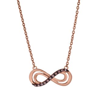 LuvMyJewelry Calyra Sterling Silver 0.08 Ct Diamond Infinity Necklace