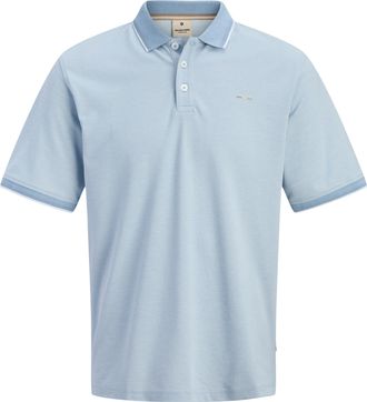 Jack & Jones Plus Size Poloshirt JPRBLUALVES SS POLO PLS, Herren, Gr. 4XL, ashley blau detail:melange, Jersey, Obermaterial: 50% Baumwolle, 50% Polyester, JACK & JONES PLUSS
