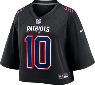 Nike Drake Maye New England Patriots Nike Womens NFL Cropped Tundra Game Jersey in Black | WCJF00A8KF-HL5