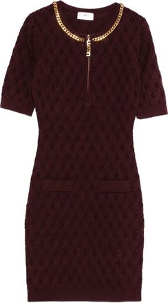 Elisabetta Franchi chain-embellished mini dress - Red