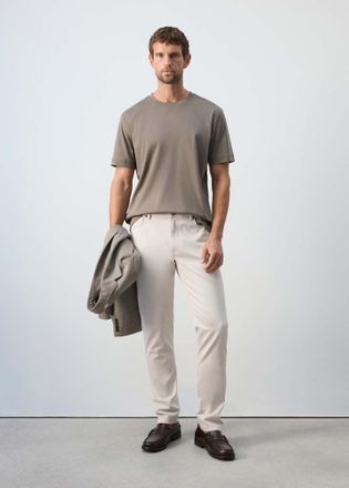 Mango Pantaloni cotone regular-fit grigio ghiaccio - Uomo - 44 - MANGO MAN