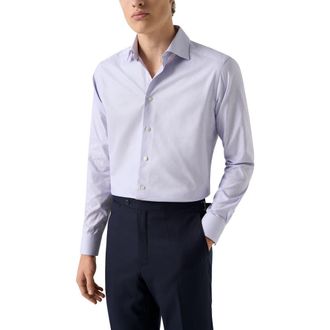 Eton Contemporary Fit Dobby Dress Shirt in Medium Pink at Nordstrom, Size 15.5