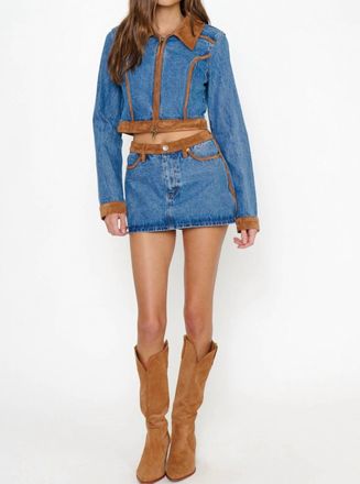 Show me your Mumu Dawson Denim Jacket In Indigo With Faux Suede