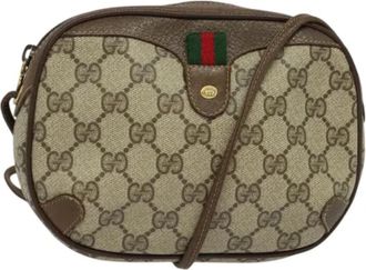 Gucci Pre-owned Vintage GG Canvas Schoudertas - Dames - Vintage Schoudertas - Beige - ONE Size - Leer - Vintage