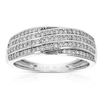 Vir Jewels 1/3 cttw Lab Grown Diamond Wedding Band in Sterling Silver For Women
