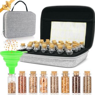 OEM Caja De Almacenamiento Para Semillas - 40 Compartimentos - Con Etiquetas Personalizables Y Embudo - Para Semillas De Verduras Y Flores