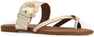 Aquatalia Asti Weatherproof Slide Sandal in Champagne Metallic at Nordstrom, Size 10.5