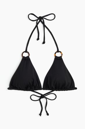 H&M Wattiertes Triangel-Bikinitop - Schwarz