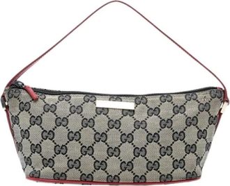 Gucci Pre-owned Shoulder Bags, female, Brown, Size: ONE SIZE Pre-owned Canvas Shoulder Bag