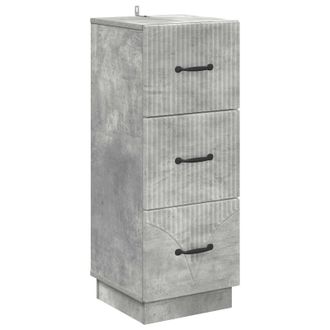 vidaXL Cajonera 33 X 34,5 X 87 Cm Madera De Ingenier&iacute;a Gris Hormig&oacute;n Vidaxl