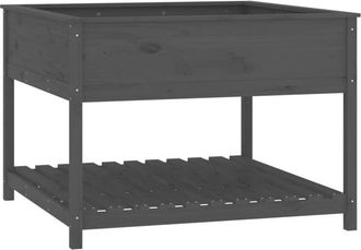 vidaXL Vidaxl - Planter with Shelf Grey 111.5x111.5x81 cm Solid Wood Pine