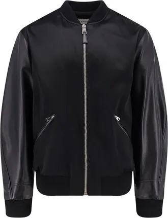 Givenchy Cotton And Nylon Jacket With Leather Sleeves-Uomo