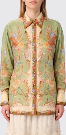 Zimmermann Camicia in seta con stampa floreale e maniche lunghe