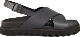 A.Testoni Leren schoenen met rubberen zool - Heren - Sandalen - Blauw - 39 EU - Leer - Schoenen
