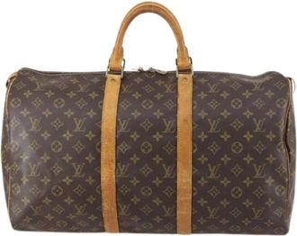 Louis Vuitton Pre-owned Canvas Weekendtas - unisex - Vintage Weekendtas - Bruin - ONE Size - Vintage