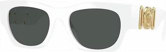 Versace Sunglasses Square Full Rim, Black Frame And Dark Grey Lens Ve4479Ugb1/87