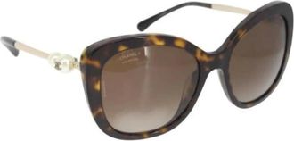 Chanel Pre-owned Accessories, female, Brown, Size: ONE SIZE Pre-owned Plastic Sunglasses