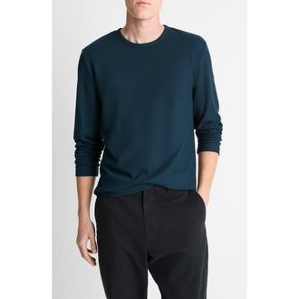 Vince Pima Cotton Piqu&eacute; Long Sleeve T-Shirt in Rapids at Nordstrom, Size Xx-Large