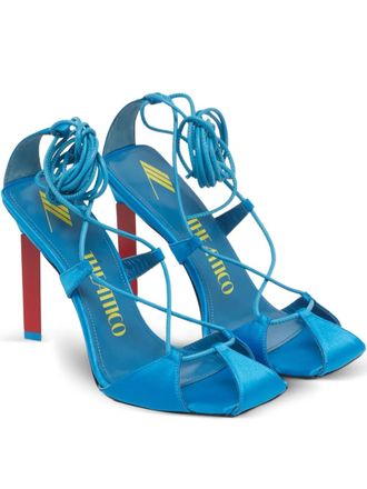 The Attico Adele satin ribbon sandal - Blue