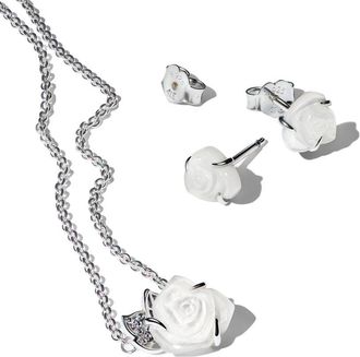Pandora White Rose in Bloom Jewelery Gift Set
