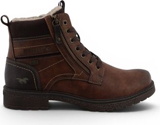 Mustang Mens Brown Faux Leather Winter Lace-Up Ankle Boots - M0081002
