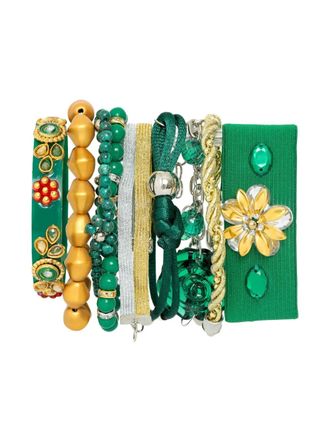 Amir Slama beaded flower bracelet - Green