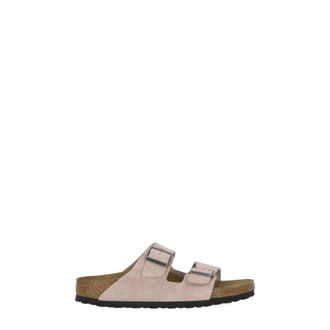 Birkenstock Sliders, female, Pink, Size: 11 US Arizona Suede Leather Narrow Fit