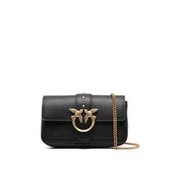 Pinko Love One Pocket - Dames - Schoudertassen - Zwart - ONE Size - Leer - Tassen