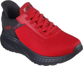 Skechers Mens Hands Free Slip-ins Bobs Squad Chaos-Balanced Edge Sneaker, Red, 10.5 UK