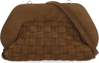 Themoir&egrave; Brown Bios Medium Woven Suede Handbag