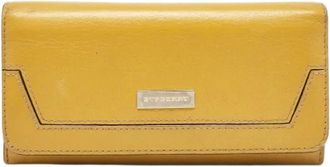 Burberry Pre-owned Wallets, female, Yellow, Size: ONE SIZE Pre-owned Continental Wallet