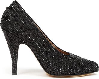 Maison Margiela 110mm Tabi rhinestone-embellished pumps - women - Silk - 37 - Black
