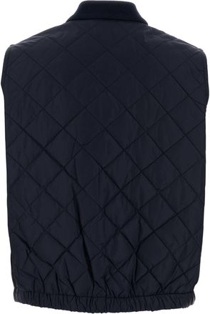 Prada Womens Quilted Re-Nylon Vest Navy Vests