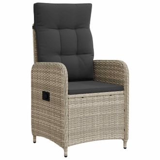 vidaXL Silla De Jard&iacute;n Reclinable Gris Claro Y Gris Oscuro Vidaxl