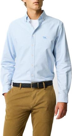 Rodd & Gunn Oxford Crossings Sports Fit Cotton Dobby Button-Down Shirt in Powder Blue at Nordstrom, Size Xxx-Large