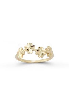 Ember Fine Jewelry 14K Gold Flower Ring at Nordstrom Rack, Size 6