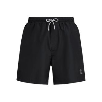 Brunello Cucinelli Drawstring Logo Swim Shorts