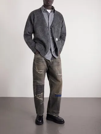 Neighborhood Savage Distressed Wide-Leg Jeans