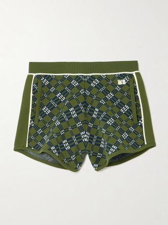 Wales Bonner Shorts In Maglia Jacquard Con Logo Ricamato Power - Verde