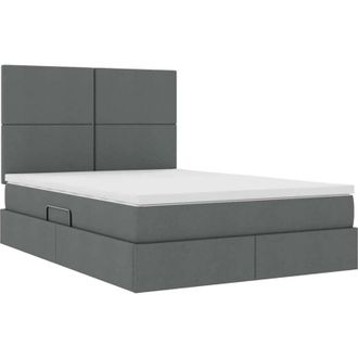 vidaXL Storage Bed with Mattress Dark Grey 140 x 200 cm Faux Leather vidaXL