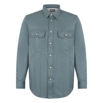 Diesel Casual Shirts, male, Blue, Size: XS Long-sleeved Shirt